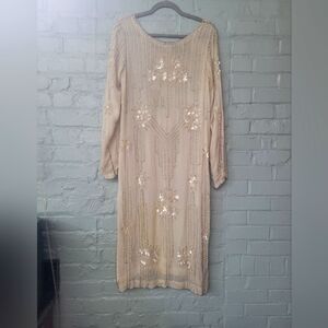 Beautiful vintage maxi beaded shift dress, size 6-10